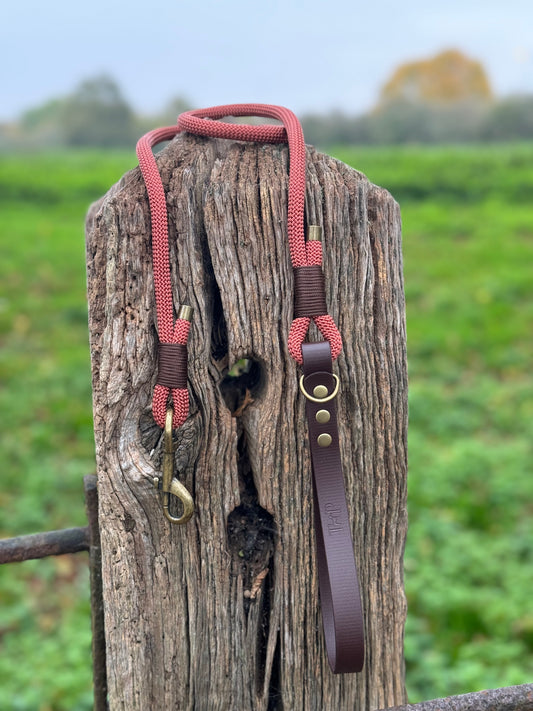 RUST & DARK BROWN - Classic Rope BioThane® Dog Lead