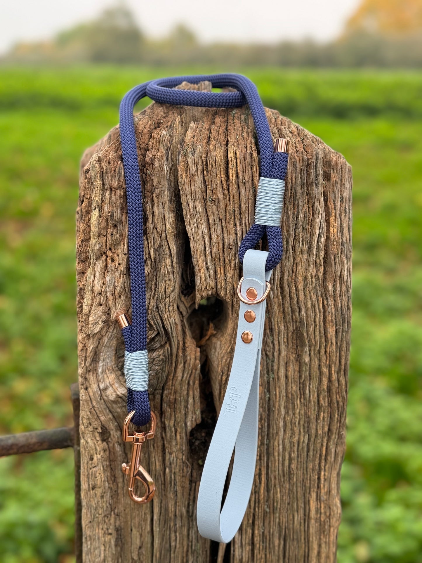 NAVY & BABY BLUE - Classic Rope BioThane® Dog Lead
