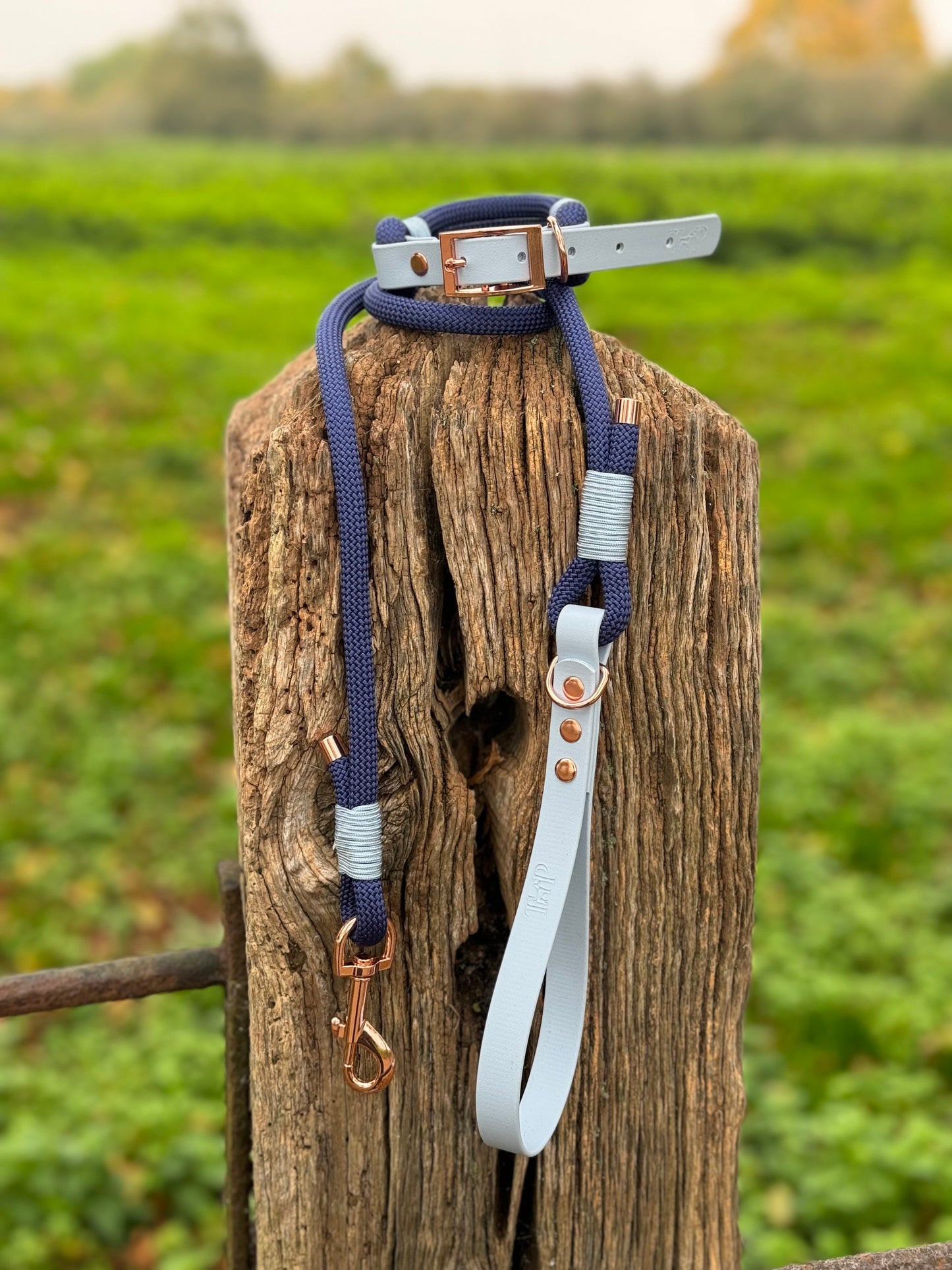 NAVY & BABY BLUE - Classic Rope BioThane® Dog Lead
