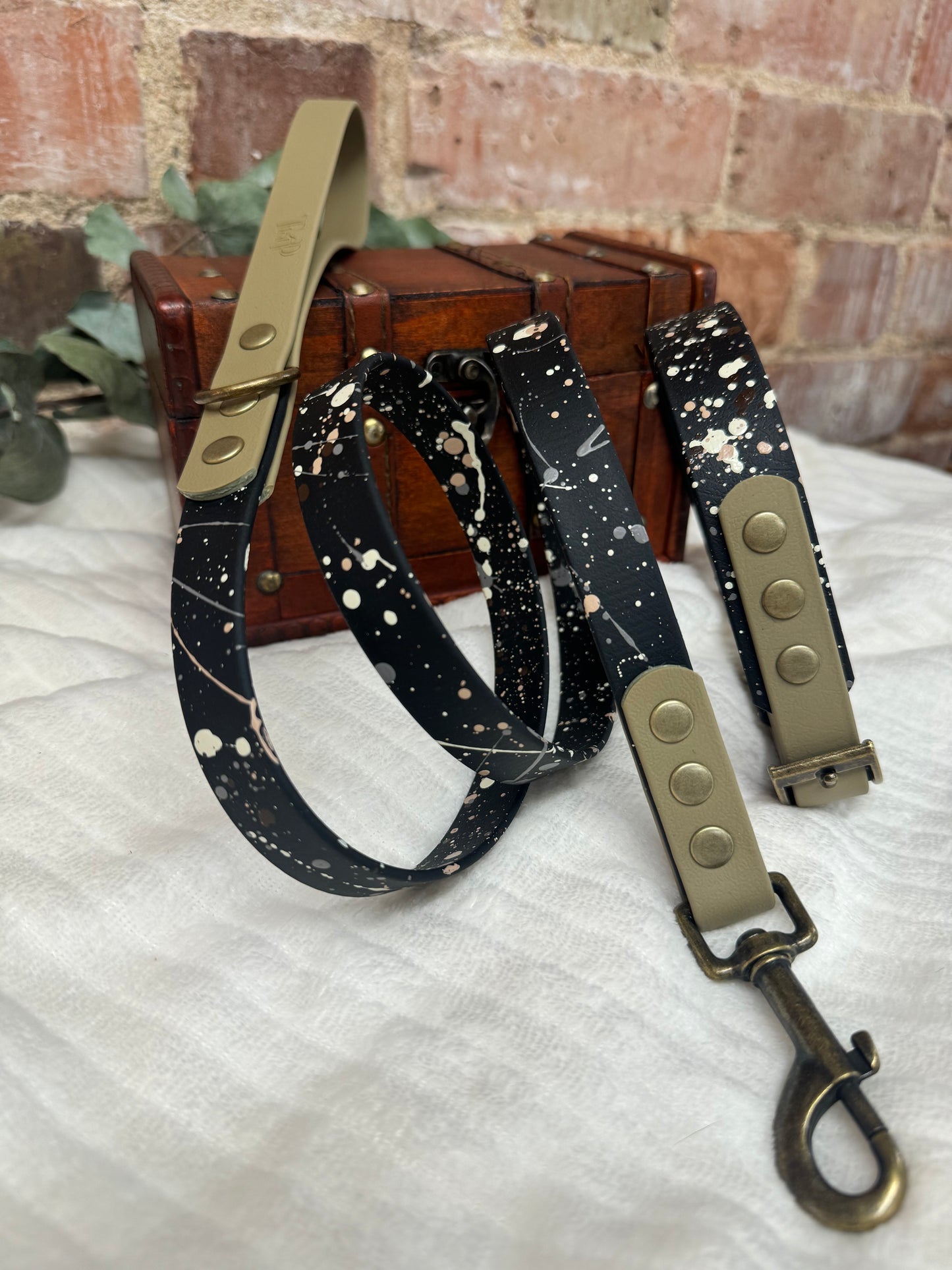 Ironstone - BioThane waterproof Splatter Dog Collar Terra Collection