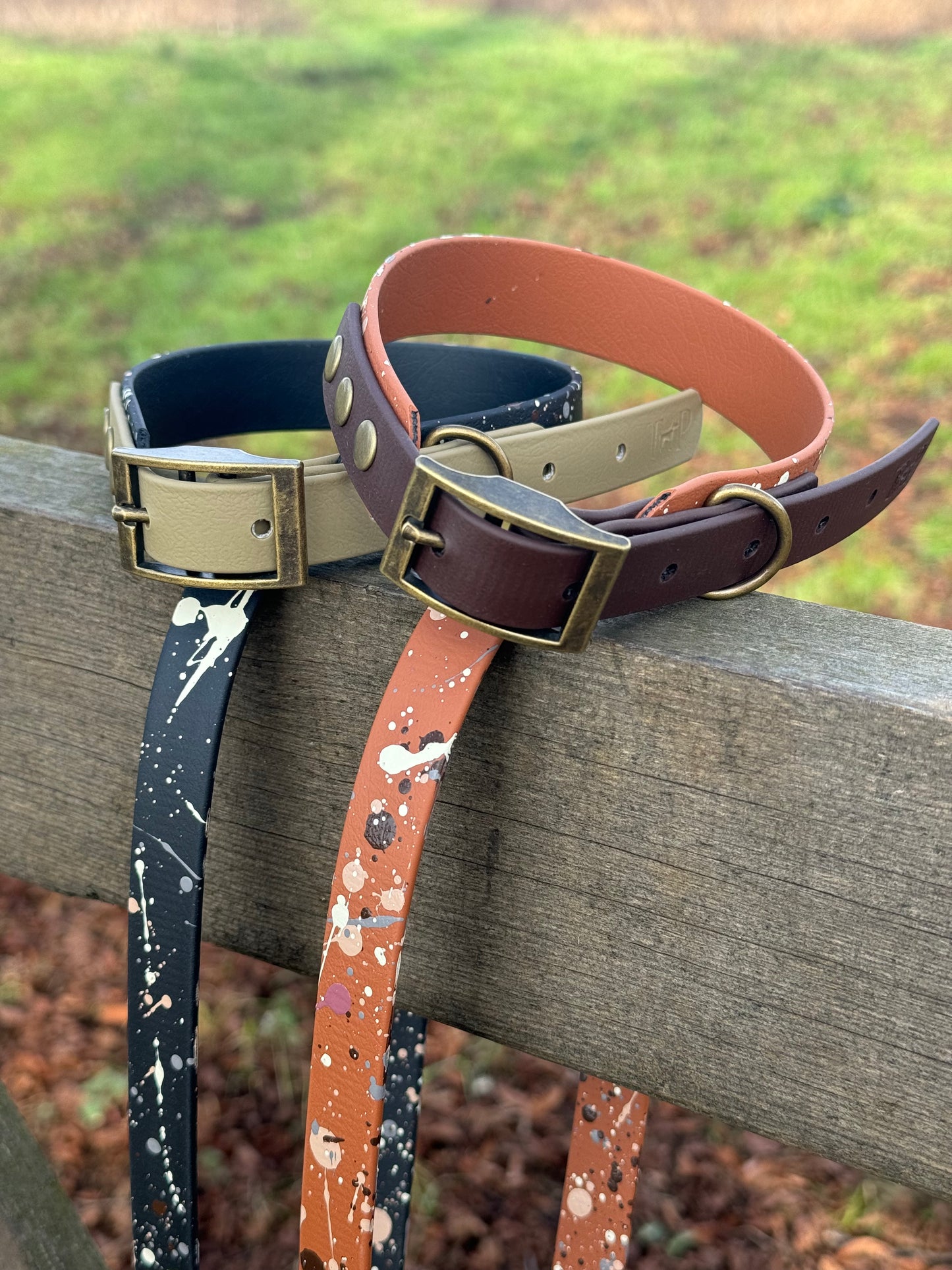 Timberline - BioThane waterproof Splatter Dog Collar Terra Collection