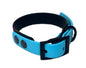 JfP - BLACK/NEONBLUE Splatter - Waterproof BioThane© 2-coloured Dog Collar & Lead